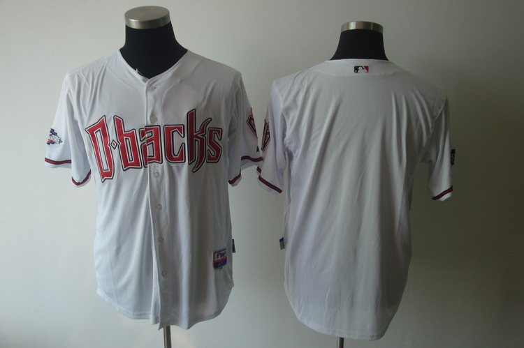 Diamondbacks Blank White Cool Base Stitched MLB Jersey - Click Image to Close